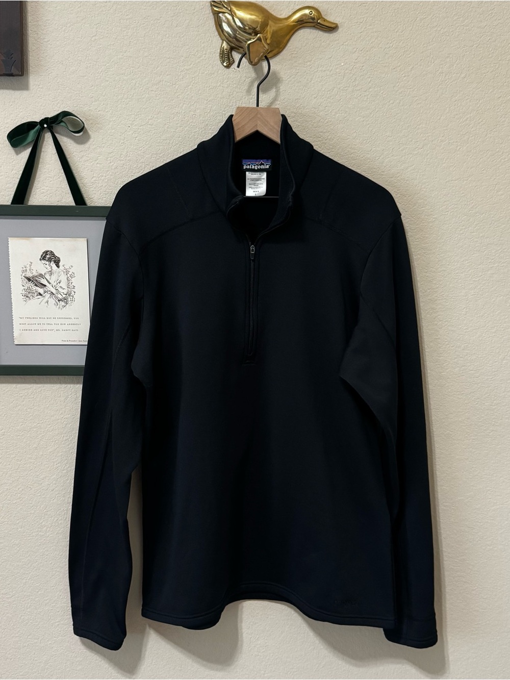 PATAGONIA | Men'a Black Fleece Lined Half-Zip Pullover Size Large